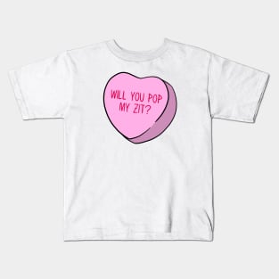 Funny Candy Heart Zit Kids T-Shirt